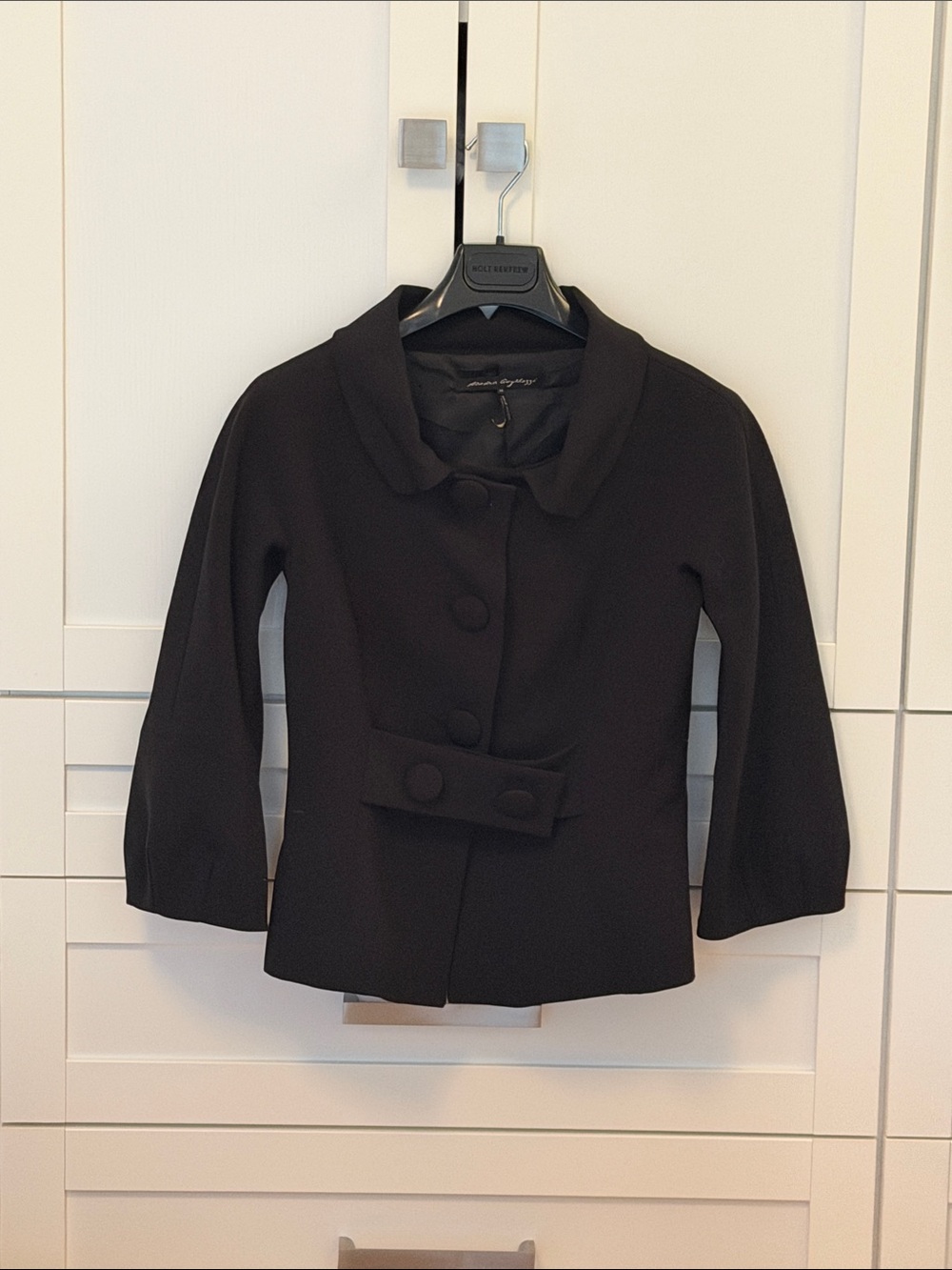 Black Suite Skirt Set with Peter Pan Collar